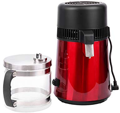 JIXIN 4L 750W Distillateur D'eau, Professionnel Purificateur En Acier Inoxydable Avec Jarre En Verre Pour Maison Bureau Laboratoire