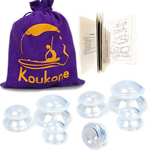 Juego de 7 Ventosas de Silicona Copas de Masaje de 3 Tamaño Ventosas de Succión al Vacío de Uso en Casa para Anti Celulitis, Masaje Miofascial, Músculo, Nervio, Alivio de Dolor Articular Small Set