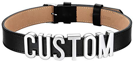 Focalook Halsreif, Halskette aus echtem Leder, Vintage-Stil, Gothic-Halsband, Punk, Goth, Emo, platinert, Cubic Zirkonia-Halsreif für Damen