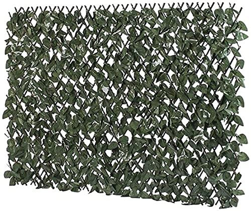 HMWD Artificial Maple Leaf Screening on Expandable Willow Trellis,Privacy Fence Panels Screening Hedge Roll Expanding Wall Decor Garden Cover Wooden, Decorative Fences for Outdoor, Green - 2 x 1m