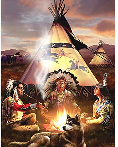 Yingxin34 Puzzle 4000 Teile,Stammesfamilie in der Nacht Puzzle für Erwachsene, Puzzle Erwachsene anspruchsvoll, Geschicklichkeitsspiel für die ganze Familie-55.70x34.44 Zoll (141.5 x 87.5cm)