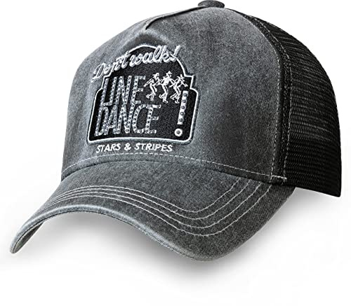 STARS & STRIPES Trucker Cap Line Dance – 2-farbige Western-Cap mit Bestickung & Used-Look