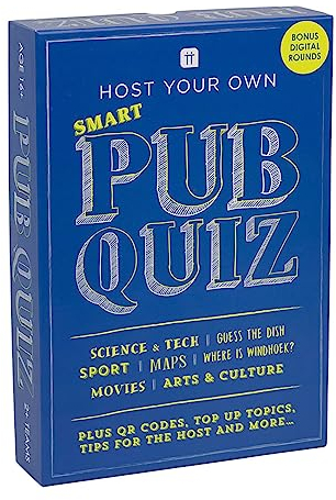 Talking Tables Pub Quiz Game Cards & Score Board Poster | Host Your Own Games Night, Competitive After Dinner Party, General Knowledge Trivia Questions & Answers, HOST-PUBQUIZ-V4