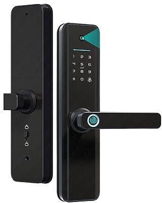Smart Lock, blocco delle impronte digitali.Tuya Smart App in 8 lingue, WIFI, serratura di porta dell'impronta digitale, macchina fotografica, scheda IC, codice digitale, lettore elettronico, altro