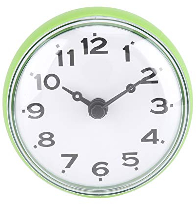 Honiwu Bathroom Clock with Suction Cup, Mini Waterproof Alarm With Arabic Digital Dial for Kitchen (Green)