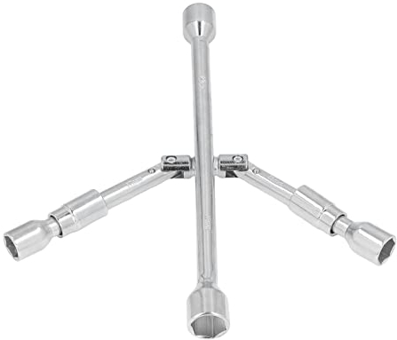 POTRUWE 35,6 cm (14 Zoll) 4-Wege-Kreuzschlüssel, klappbarer Schraubenschlüssel, Gleitlaschenschlüssel (17 mm, 19 mm, 21 mm, 23 mm)