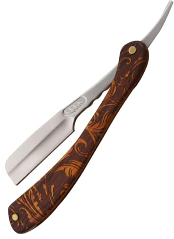 Housoutil Klassisches mit Sicherem Design Rasiermesser Barber aus Edelstahl und Holz Manuellem Betrieb für Professionellen und Gewerblichen Gebrauch