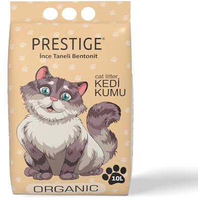 Prestige Katzenstreu - Geruchsneutralisierende Klumpstreu für Katzen - Staubfreies Katzenstreu - Natürlich & Unbeduftet - Mehrkatzenformel - Geringe Verfolgung (Organic, 10 l)