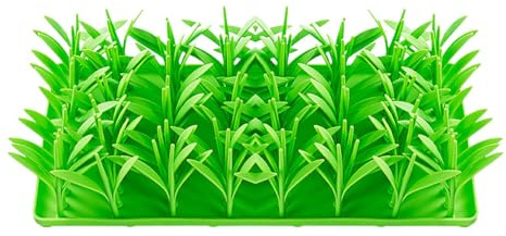GkgWuxf Silikon-Grasmatte für Katzen, Grünes Gras Silikon Slow Food Matte, grünes Gras Silikon-Matte, langsames Fressen, Katzengrasmatte, Schnüffel Matte für Katzen, stimuliert Instinkte für Hund