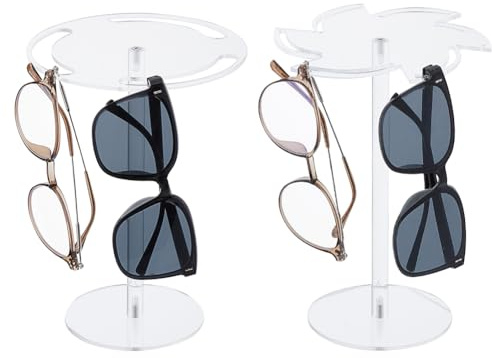SUPERFINDINGS 2 Stück Sonnenbrillenhalter Organizer Windrad Rund Brillenständer 360 Drehbarer Sonnenbrillenständer Aus Acryl Mehrere Brillenständer