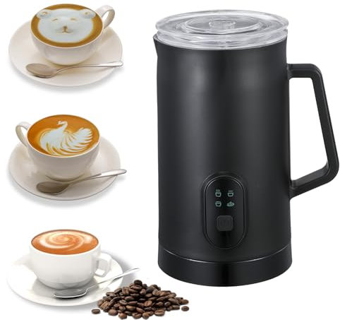 DIWEMI 4-in-1 Milk Frother and Steamer, Automatic Warm and Cold Electric Frother, Hot and Cold Foam Maker and Milk Warmer for Coffee, Latte, Cappuccino, Macchiato, Hot Chocolate