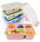 greenandlife 4 Pack Snack Containers, Reusable 5 Compartments Bento Snack Box, Meal Prep Lunch Containers for School Work Travel, Divided Food Storage for Kids Adults