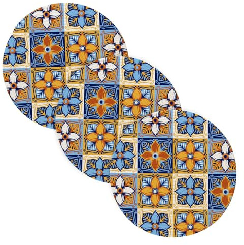 3 salvamanteles extragrandes para platos calientes de 15 pulgadas, tejido de hilo de algodón, resistente al calor, para cocina, olla, platos, azulejos de cerámica italiana