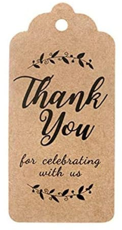 Rudiaoa 100 Stück/Set Geschenkpapier Hängeetiketten Dankeschön Geschenkanhänger Mit Schnur Für Geburtstag Weihnachten Hochzeit Gastgeschenke