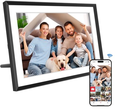 Frameo Digital Picture Frame 10.1 Inch, 32GB WiFi-Enabled, 1280x800 HD IPS Touch Screen, Auto-Rotate Wall Mount, Share Photos Videos via App, Smart Slideshow -Gift for Mom Dad Weddings Birthdays