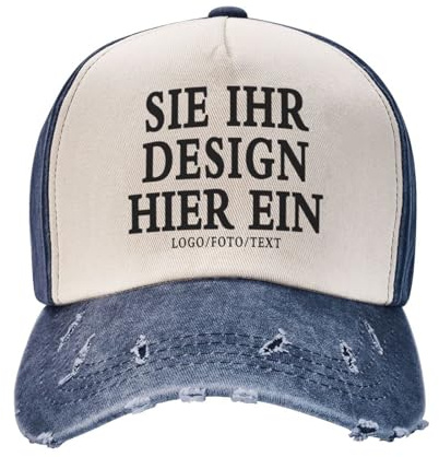 MOSGDBV Personalisierte Cap für Männer und Frauen,personalisiert Basecap gestalten Sie Ihr eigenes Logo, Bild, Ihren Text, personalisierte Trucker-Kappe, personalisierte Basecap für Unisex