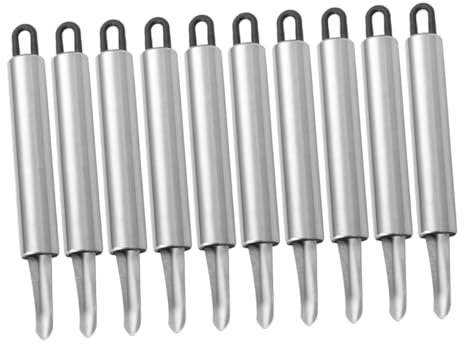 UTHCLO 10pièces Dénoyauteur Acier Inoxydable pour Fruits Outil De Cuisine Ergonomique pour Longan Et Litchi Élimination Facile des Noyaux avec Design Suspendu