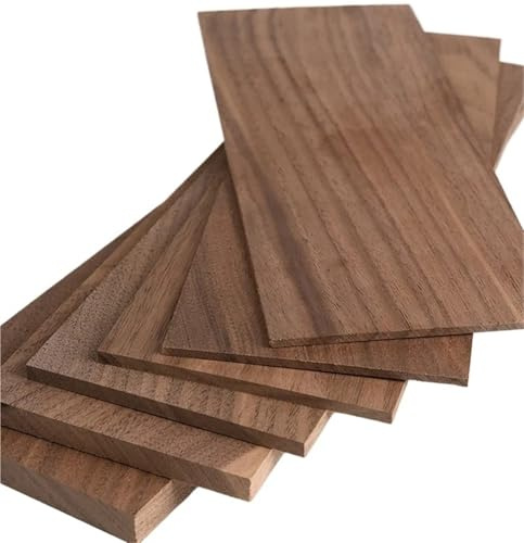 MULANGDI Lot de 5 plaques en Bois de Noyer Noir américain Naturel, 10 x 20 cm, 10 x 40 cm, Fabrication Artisanale, épaisseur 1 à 5 mm(10x40cm,5mm)