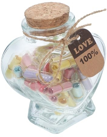 KAILIKETIY 1ensemble Capsule Décorative Verre avec Lettres Amour Romantique pour Saint-Valentin Anniversaire Et Autres Occasions Spéciales