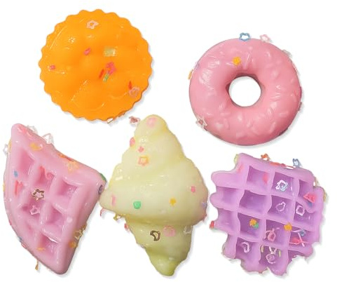 5 Piezas Biscuit Stress Relief Toy, Soft Squeeze Toys Biscuit, Montessori Sensory Squeeze Toy para Autismo Jugar Accesorios