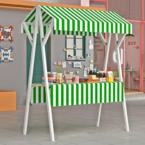Carrito Puesto de Vendedor Puesto De Venta Móvil Con Ruedas, Quiosco Plegable Para Mercado Agrícola, Venta De Pasteles, Frutas, Flores Y Artículos De Segunda Mano, Carrito De Venta Callejero.(Green,W