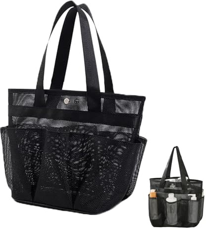 Eabdice Bolsa De Playa Grande De Rejilla, Bolsa de Playa de Malla, Para Piscina, Camping, Viajes, Negro
