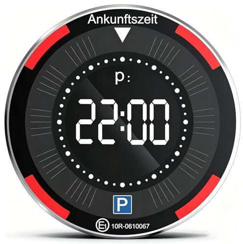 Disque de Stationnement Électronique Solaire Homologué KBA - Parcmètre Numérique Automatique avec 2 Écrans, Mode Été/Hiver et Batterie 5 Ans