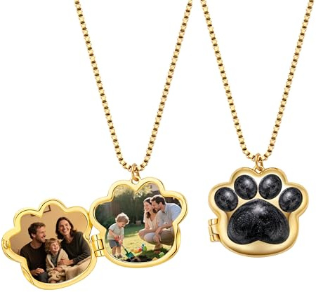 Niedliche Hunde- und Katzenpfoten-Halskette Individuelle Bild-Halsketten für Frauen, personalisierte Haustier-Pfoten-Medaillon-Halskette mit Bildern Individuelle Hunde-Erinnerungs-Schmuckgeschenke