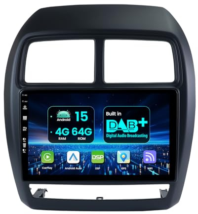 MISONDA [4G+64G/Integrado Dab+ ] Radio Coche Android 15 para Mitsubishi ASX 2017-2021 estéreo IPS de 9 Pulgadas con GPS/Carplay/BT/Mirror Link/WiFi/DSP/FM/Cámara/RDS