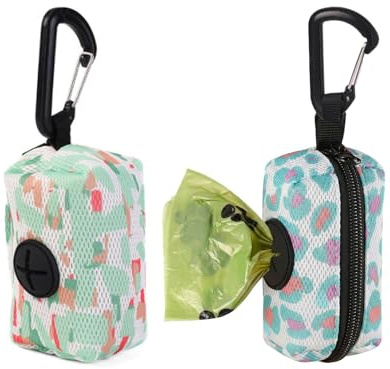 SWYZOR 2 Piezas Soportes Para Bolsas De Excrementos De Perro, Bolsa De Basura Para Mascotas Con Cremallera Y Accesorio, Soporte Colgante Para Bolsas De Excrementos De Perro Para Caminar Y Senderismo