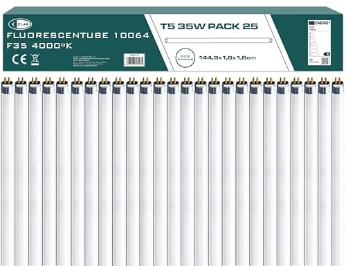 CLAR - Leuchtstoffröhre 150cm, Leuchtstofflampe 150cm, Neonröhre 35W T5 (144,9 cm x 1,6 cm, Pack 25)