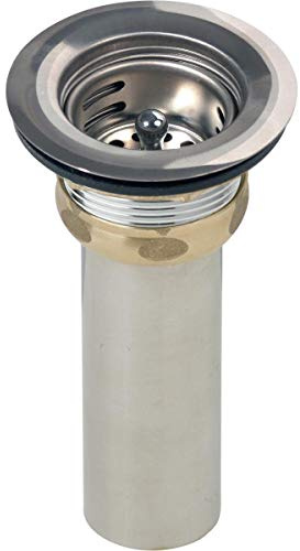 Elkay LK58 2 Drain Fitting with Type 304 Stainless Steel Body, Stainless Steel Strainer Basket, and Rubber Seal