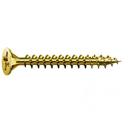 SPAX Universal Screws, 5.0 x 25 mm, 200 pieces, Cross recess Z2, Countersunk head, Full thread, 4CUT, YELLOX A2L, 1081020500253