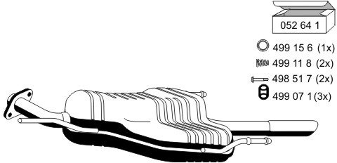 Auspuff Endschalldämpfer Auspuffanlage Endtopf original ERNST (053099) 1010mm | Kompatibel mit: OPEL ASTRA G Cabriolet, ASTRA G Coupe