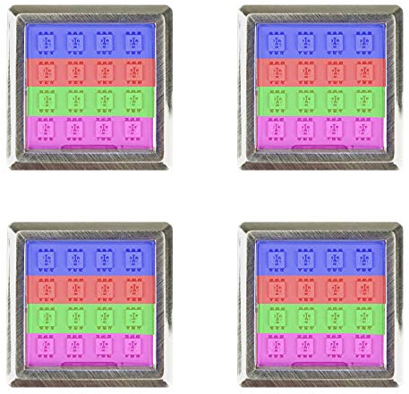 kalb Material für Möbel LED RGB Vitrinenbeleuchtung Quadratisch5.2cm x 5.2cm Glasbodenbeleuchtung Möbelleuchte Schrankleuchte 2Watt SET, Auswahl:4er SET,