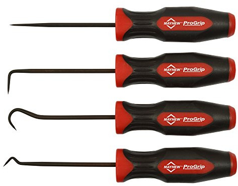 Mayhew Tools 13090 ProGrip 4-Piece Miniature Pick Set, Black Oxide