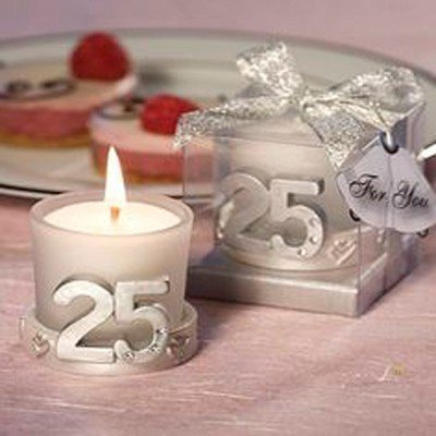 Lote de 20 Velas 25º Aniversario - Detalles y recuerdos aniversario bodas de plata