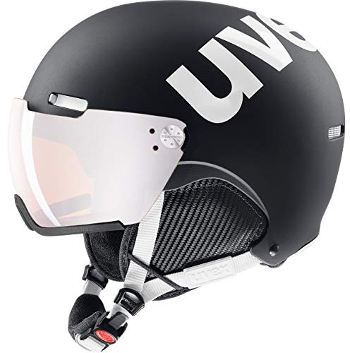uvex hlmt 500 visor - skidhjälm för dam och herr - med visir - individuell storleksanpassning - black-white matt - 55-59 cm
