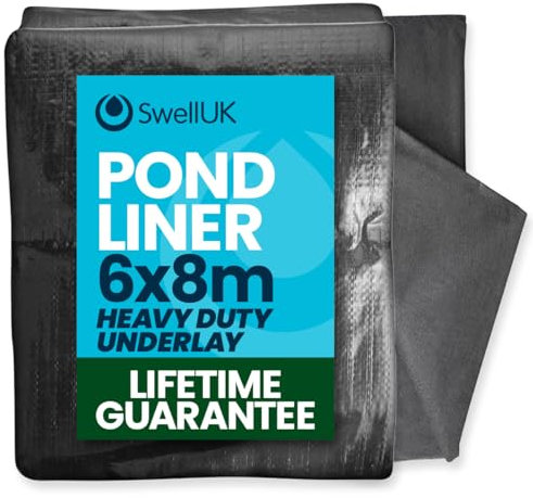 Swell UK 6m x 8m Pond Liner Heavy Duty Underlay | UV Resistant | Garden Fish Ponds