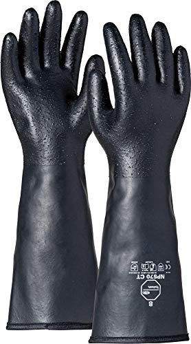 DuPont Tychem NP5700BK090144EY Neoprene Chemikalienschutzhandschuhe mit Schnittschutz, 68-mil (1,73 mm), Kategorie III, Schwarz, Größe 9/M, 12 Paar pro Beutel