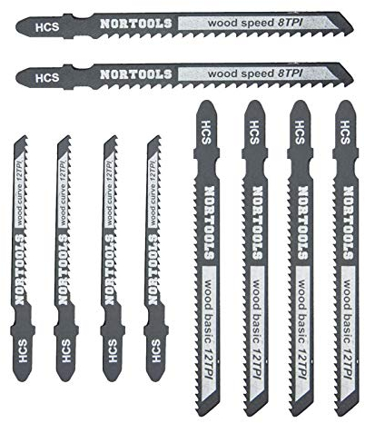 T-Shank HCS Stichsägeblatt-Set, Holzbearbeitung niedlicher schnell und sauber für Modelle Bosch DEWALT Makita usw. 10 Stück