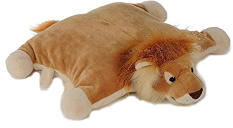 Kuschelkissen Löwe 55 cm Plüschtier Nackenrolle mit 3D Tierkopf