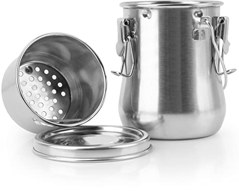 Kurtzy Pinselreiniger aus Edelstahl mit Auslaufsicherem Deckel - Tragbarer Doppelwandiger Pinselreiniger Acrylfarbe mit Reinigungstank & Entfernbarem Filtersieb - Ölfarben Zubehör für Pinsel Reinigung