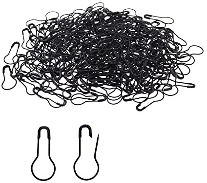 DBOO 250 Stück Sicherheitsnadel Kleidung Anhänger Pins Glühbirne Pin Metall Kürbisnadel Kalabash Pin zum Handnähen DIY Handwerk Heimzubehör (schwarz)