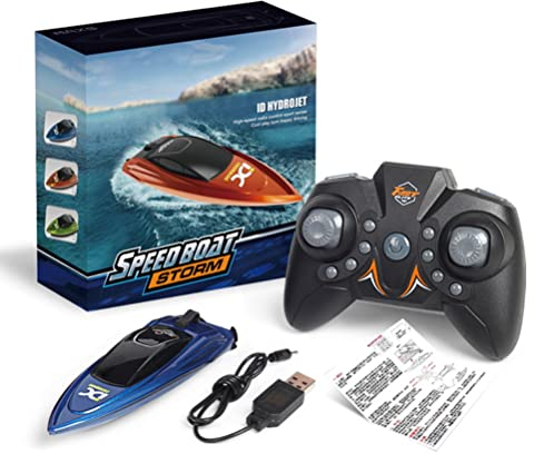 Mini RC Boot, Wiederaufladbare 2,4 GHz Rennboote Hochgeschwindigkeits Fernsteuerungsboot Kinder Erwachsene Sommer Speedboot Wasserspielzeug Pools, Seen, Teich