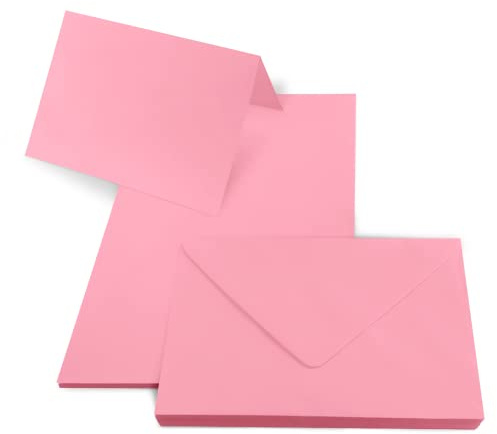 Netuno 25 biglietti pieghevoli con busta formato B6 12,5 x 17,5 colore rosa carta colorata Rainbow set creativo cartoline e buste per inviti partecipazioni biglietti auguri matrimonio compleanno