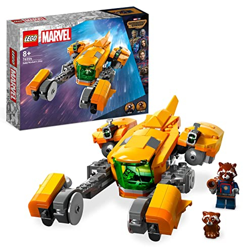 LEGO Marvel Baby Rocket's Ship Set, Guardians of the Galaxy Volume 3 Spaceship Building Toy for 8 Plus Year Old Boys and Girls, with Raccoon & Super Hero Minifigures, Birthday Gift for Kids 76254