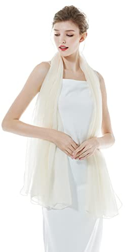 BEAUTELICATE Damen Stola Schal für Abendkleider Sheer Leichter Umschlagtücher Tücher Wraps Bolero Sommer für Festlich Hochzeit Braut 17 Farben (Beige, Einheitsgröße)