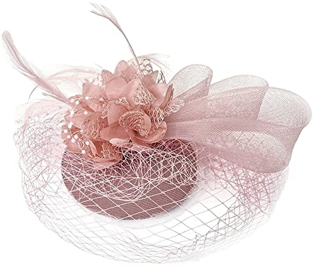 Fascinator Damen Women's Fascinator Hair Clip Hat Pillbox Schleier Hut Flower Feather Tea Party Women Girls Hair Clip Fascinator Hüte Für Frauen