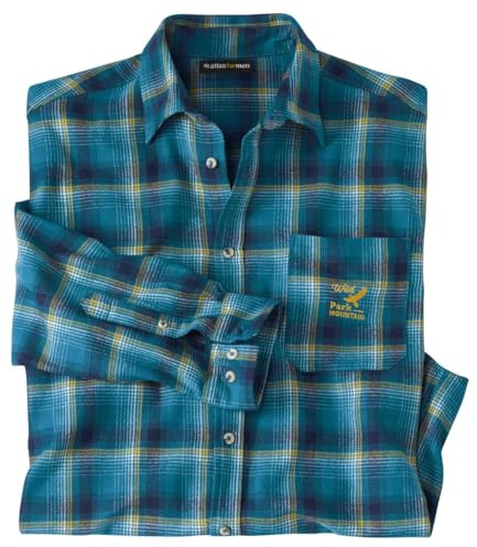 ATLAS FOR MEN - Kariertes Hemd aus Flanell - Langärmelig - Verfügbar in großen Größen von M bis 5XL